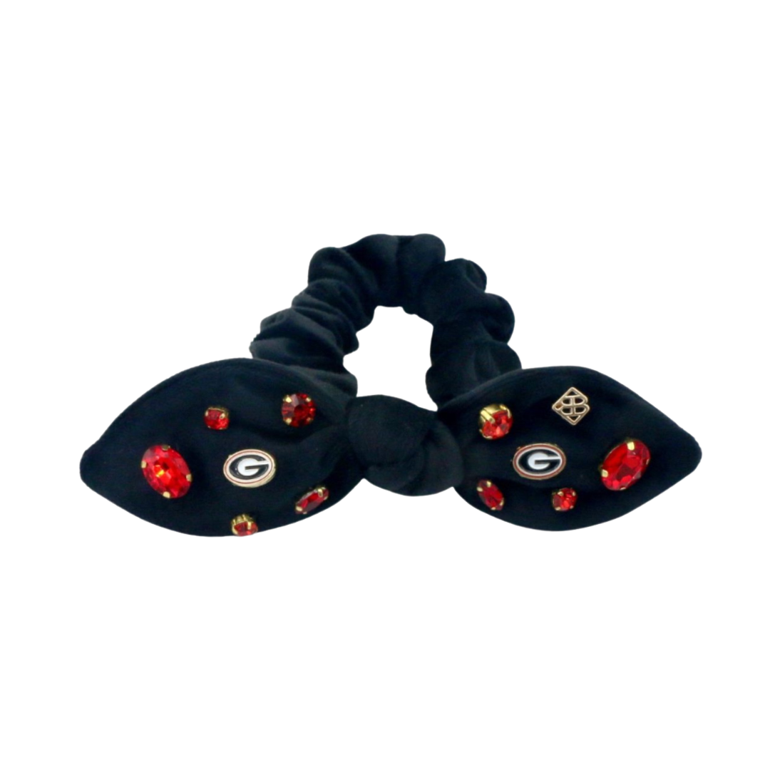 BRIANNA CANNON Georgia Black Logo Scrunchie