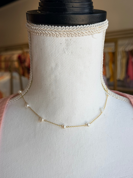 Kendra Scott gold necklace with pearls