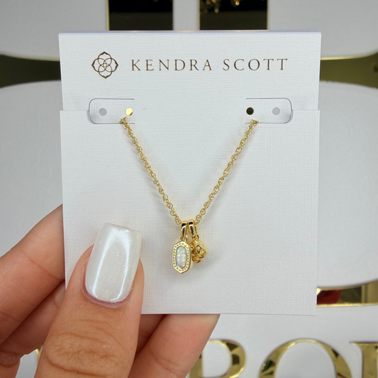 Mini opal Kendra Scott Elissa gold necklace 