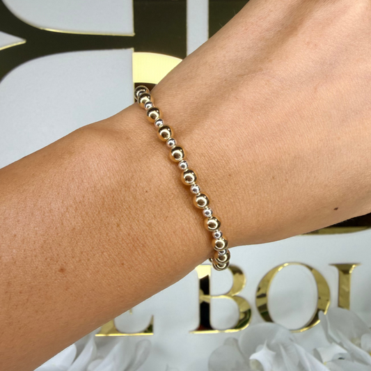BEADED BLONDES Gold with Silver Katy Bracelet