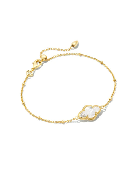 BOUTIQUE KENDRA SCOTT ABBIE SATELLITE CHAIN BRACELET GOLD MOTHER OF PEARL