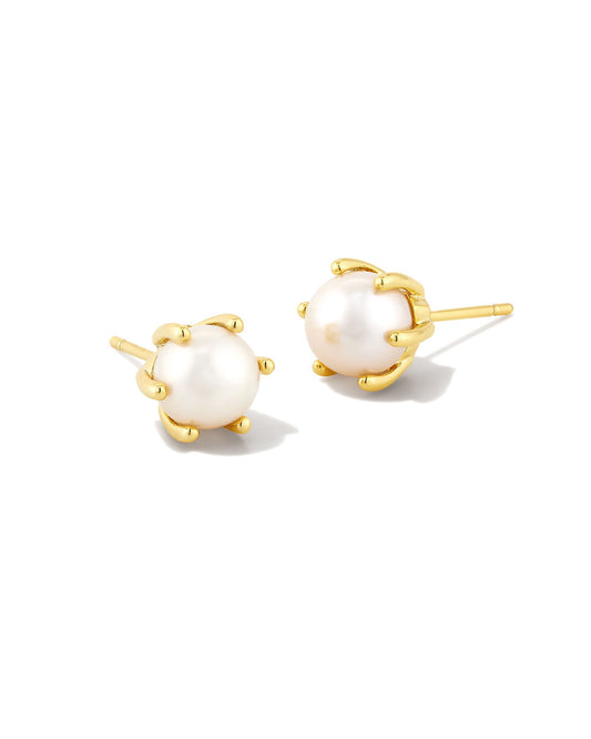 BOUTIQUE KENDRA SCOTT ASHTON GOLD PEARL STUD EARRINGS