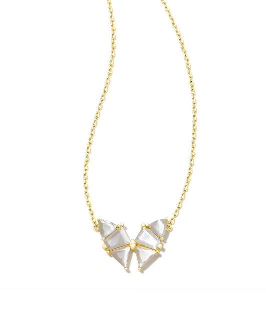 BOUTIQUE KENDRA SCOTT BLAIR BUTTERFLY PENDANT NECKLACE GOLD MOTHER OF PEARL