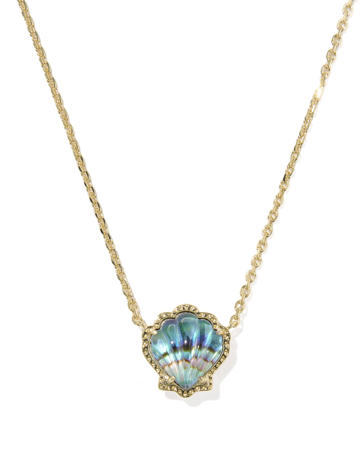 BOUTIQUE KENDRA SCOTT BRYNNE SHELL SHORT PENDANT NECKALCE ABALONE