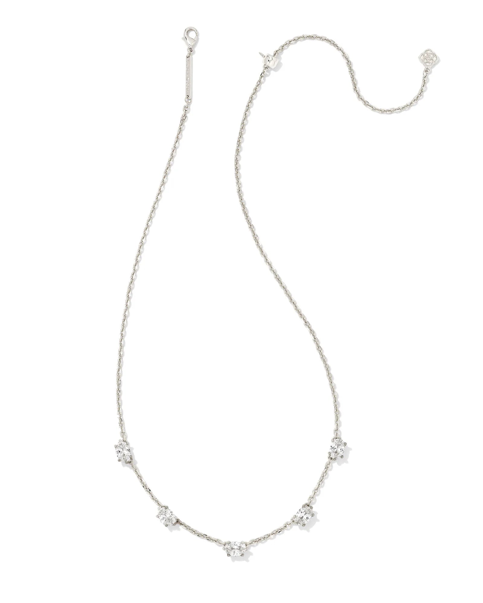 BOUTIQUE KENDRA SCOTT CAILIN CRYSTAL STRAND NECKLACE SILVER WHITE CRYSTAL 2