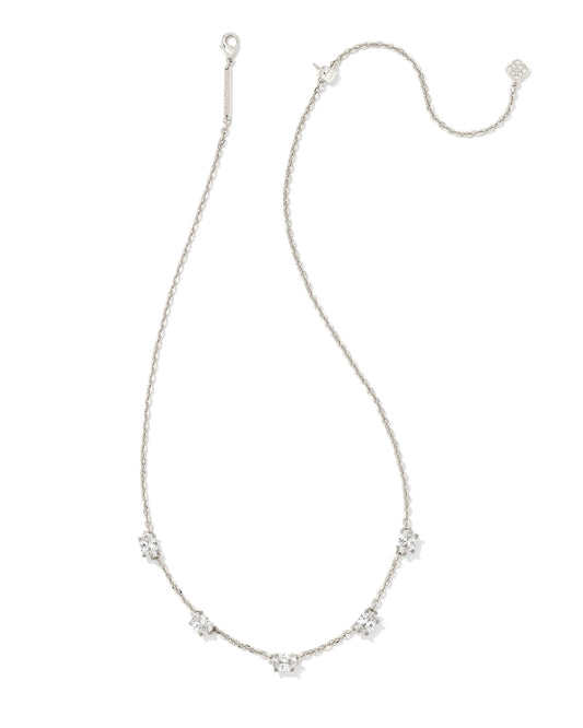 BOUTIQUE KENDRA SCOTT CAILIN CRYSTAL STRAND NECKLACE SILVER WHITE CRYSTAL 2