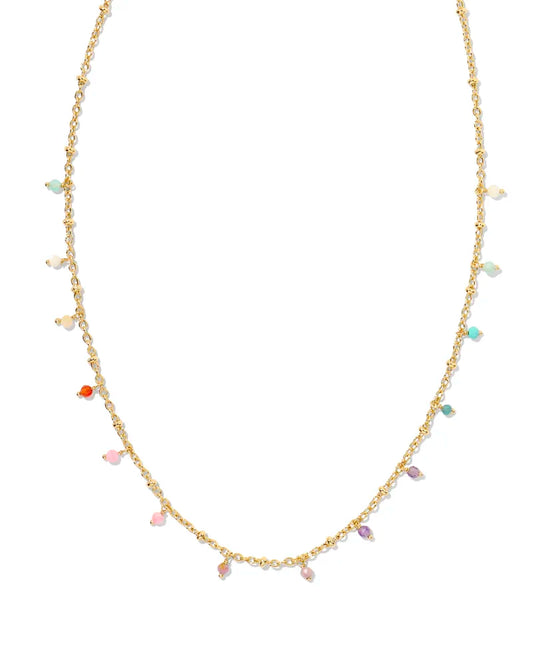 BOUTIQUE KENDRA SCOTT CAMRY GOLD BEADED STRAND NECKLACE IN PASTEL MIX