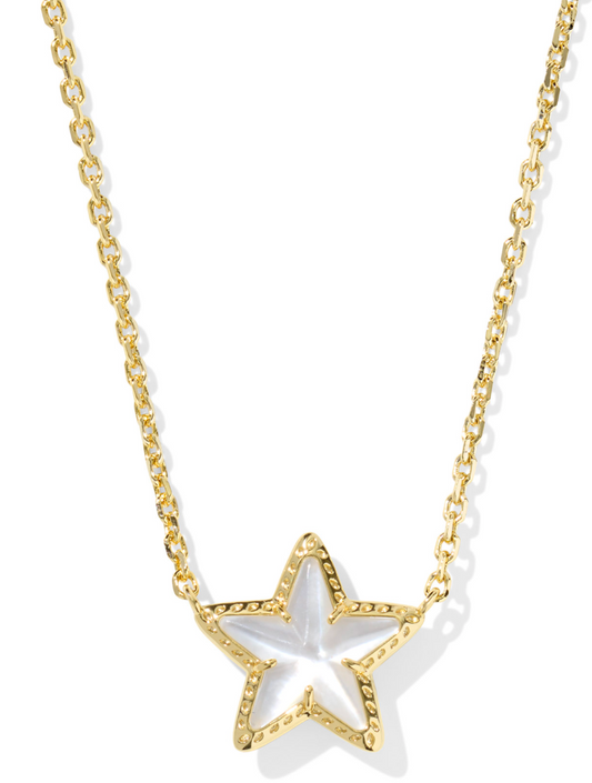 BOUTIQUE KENDRA SCOTT CASSIDY SHORT PENDANT NECKLACE GOLD IVORY MOTHER OF PEARL