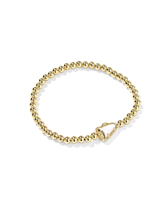 BOUTIQUE KENDRA SCOTT CHEER STRETCH BRACELET GOLD WHITE MOTHER OF PEARL