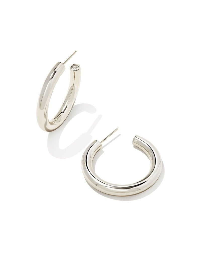 BOUTIQUE KENDRA SCOTT COLETTE SILVER HOOP EARRINGS 