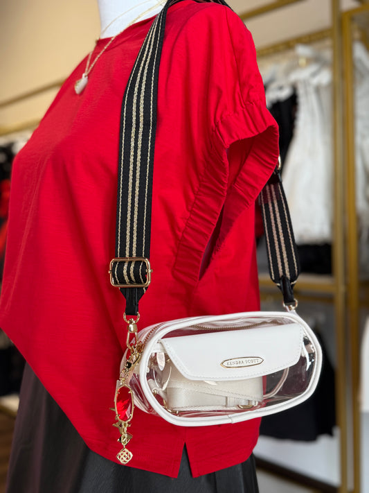 BOUTIQUE KENDRA SCOTT DANIELLE CLEAR CROSSBODY ON MAN