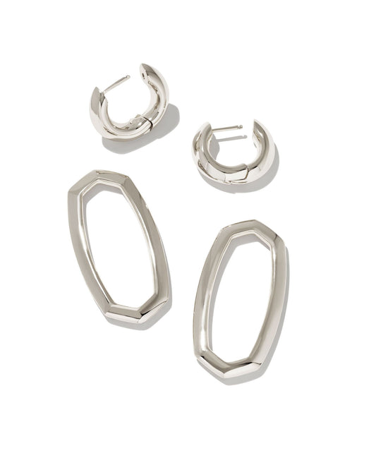 BOUTIQUE KENDRA SCOTT DANIELLE SILVER CONVERTIBLE LINK EARRINGS 2