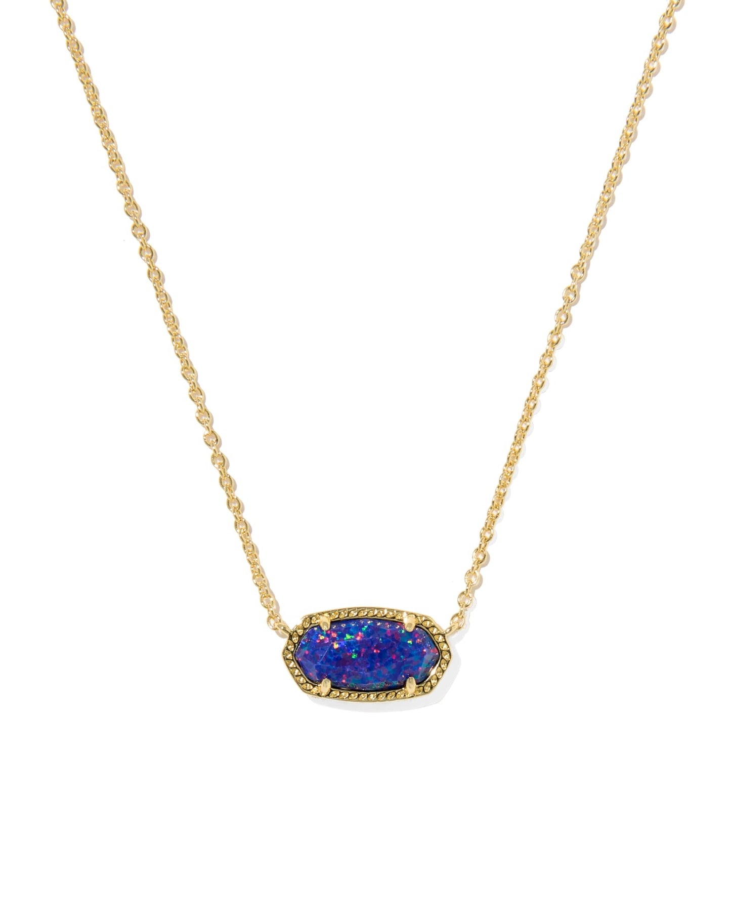 BOUTIQUE KENDRA SCOTT EILISA GOLD PENDANT NECKLACE IN INDIGO LAB GROWN OPAL