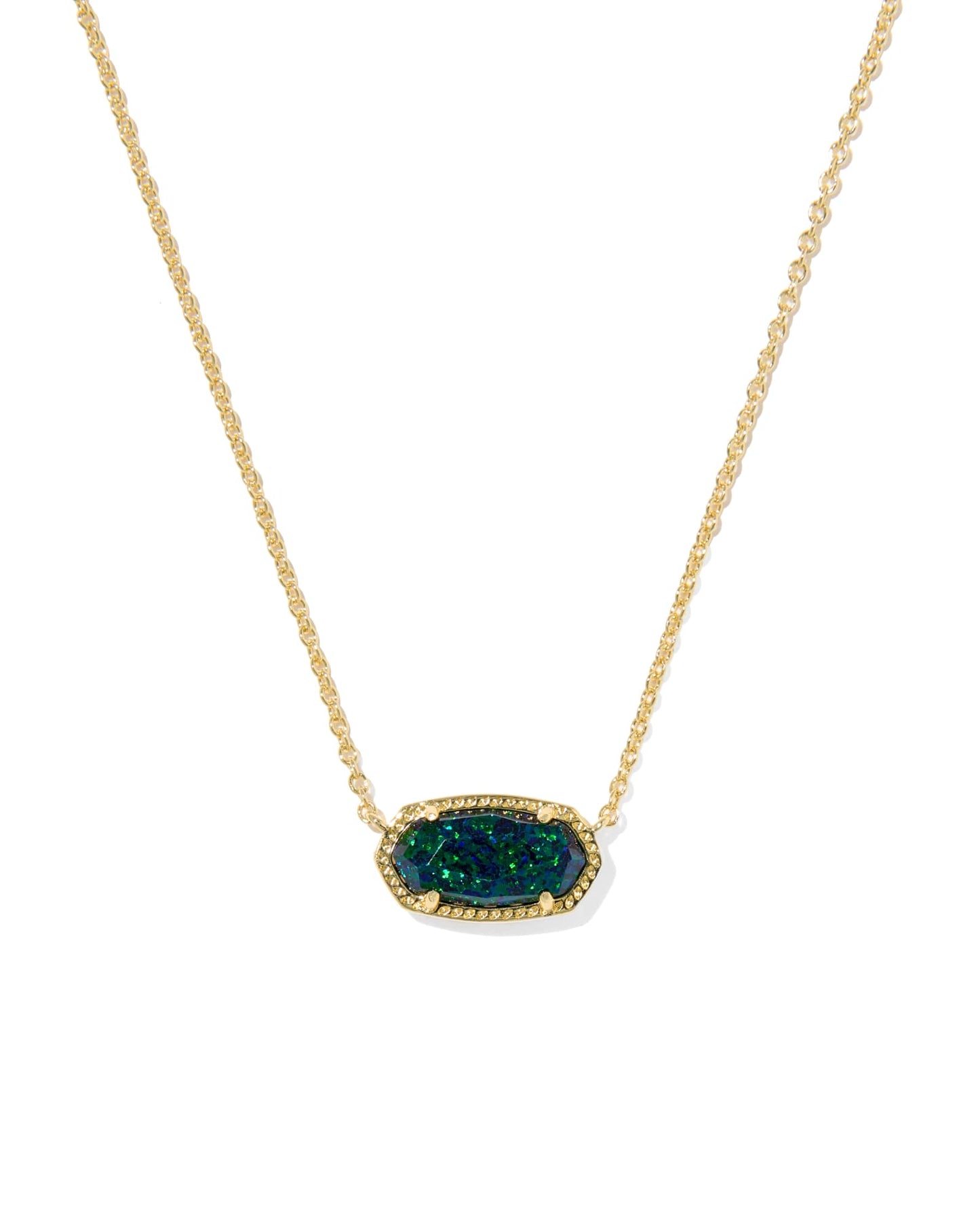 BOUTIQUE KENDRA SCOTT EILISA GOLD PENDANT NECKLACE IN NIGHT LAB GROWN OPAL