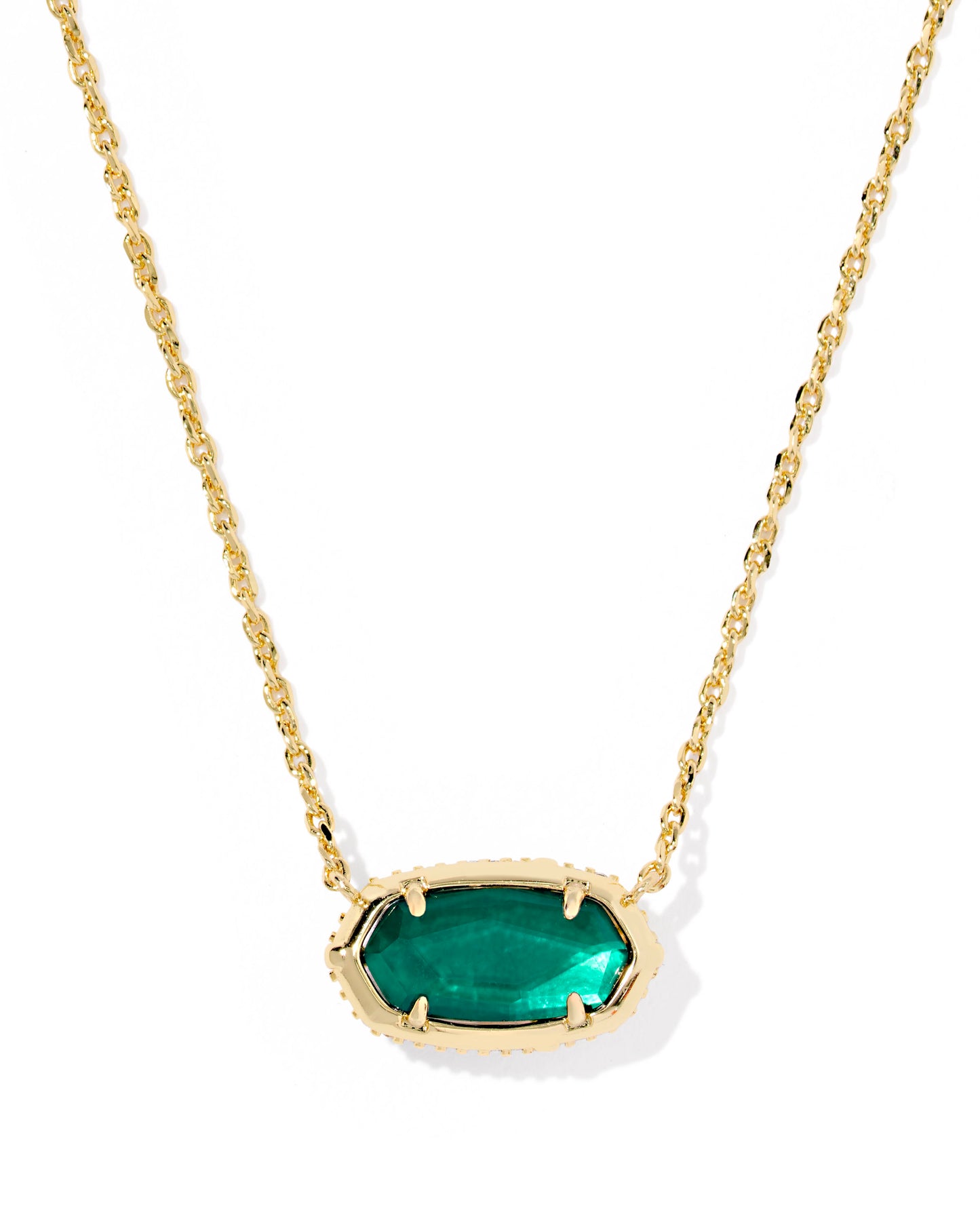 BOUTIQUE KENDRA SCOTT ELISA BOW GOLD SHORT PENDANT NECKLACE IN PINE ILLUSION BACK