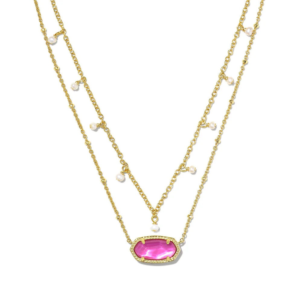BOUTIQUE KENDRA SCOTT ELISA GOLD PEARL MULTI STRAND NECKLACE AZALEA ILLUSION 