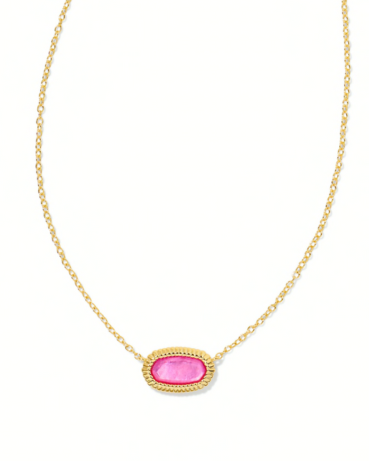 BOUTIQUE KENDRA SCOTT ELISA GOLD RIDGE FRAME SHORT NECKLACE AZALEA ILLUSION