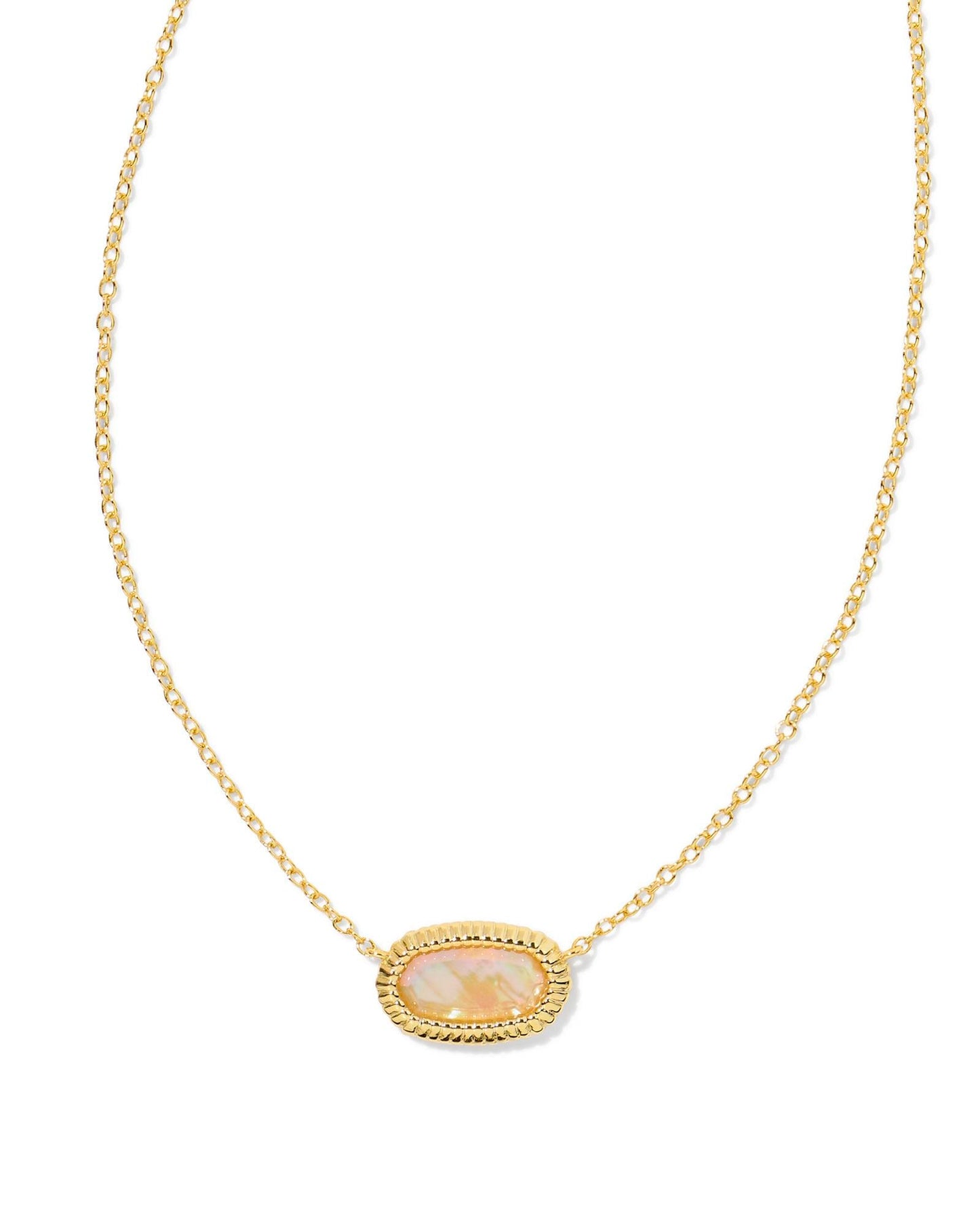 BOUTIQUE KENDRA SCOTT ELISA GOLD RIDGE FRAME SHORT NECKLACE GOLDEN ABALONE