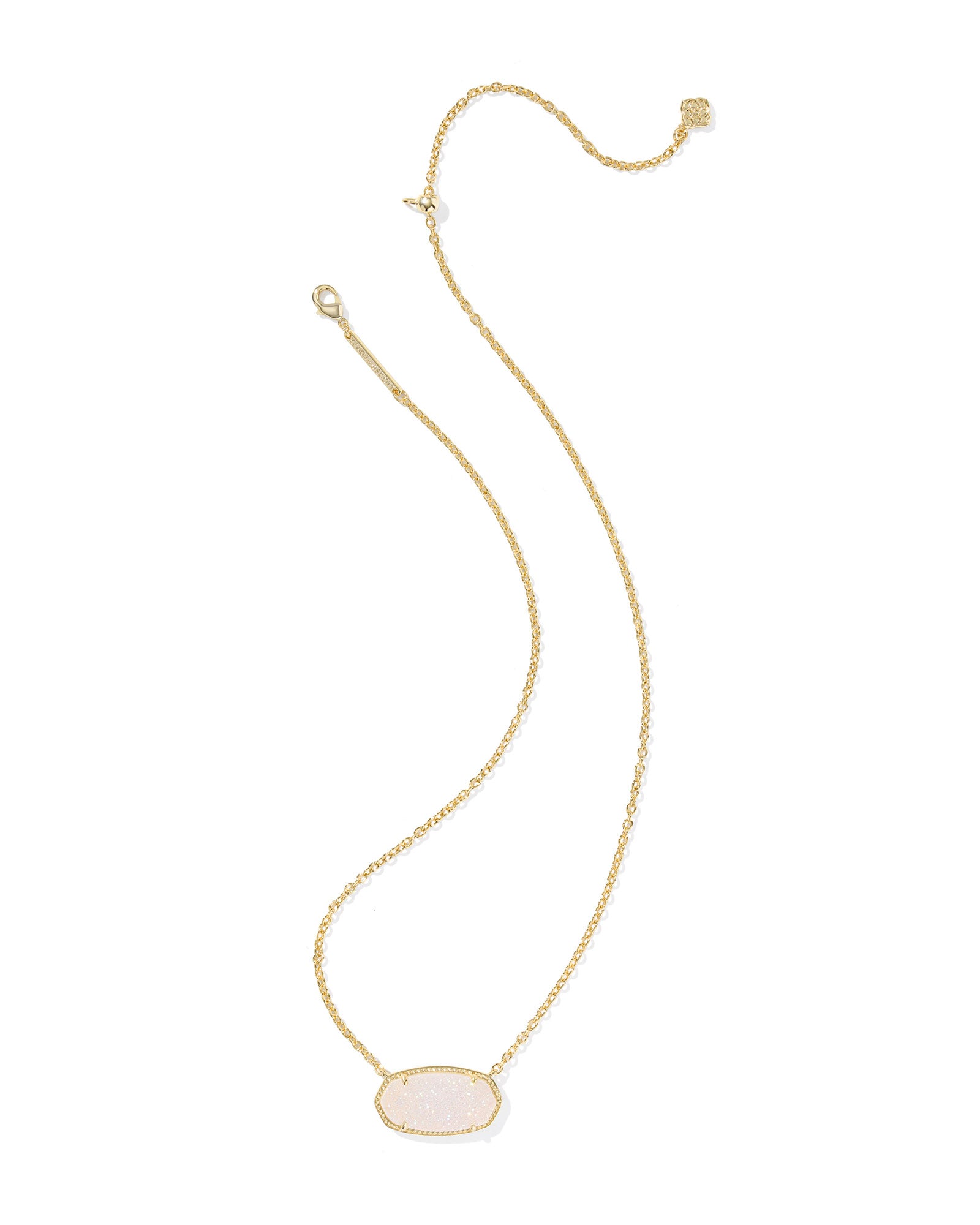 BOUTIQUE KENDRA SCOTT ELISA GOLD STATEMENT PENDANT NECKLACE IRIDESCENT DRUSY 