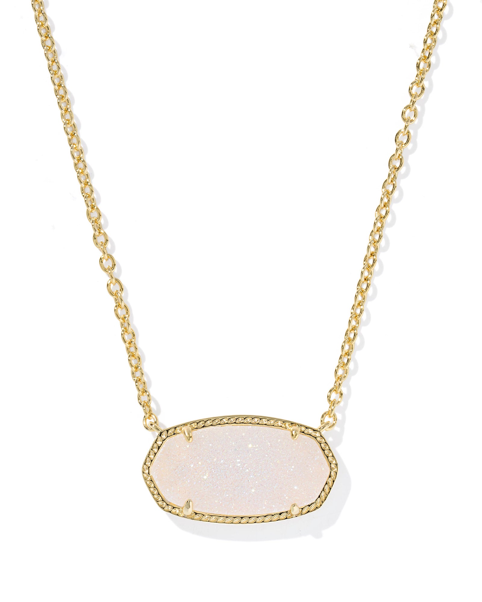 BOUTIQUE KENDRA SCOTT ELISA GOLD STATEMENT PENDANT NECKLACE IRIDESCENT DRUSY  2