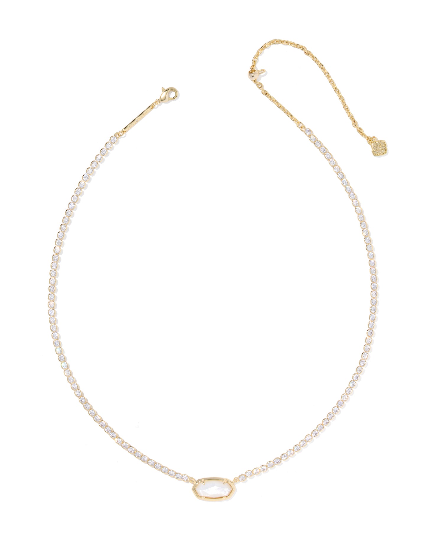 BOUTIQUE KENDRA SCOTT ELISA GOLD TENNIS NECKLACE IN IVORY MOTHER OF PEARL 2