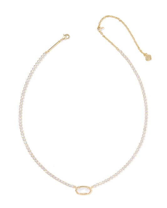 BOUTIQUE KENDRA SCOTT ELISA GOLD TENNIS NECKLACE IN IVORY MOTHER OF PEARL 2