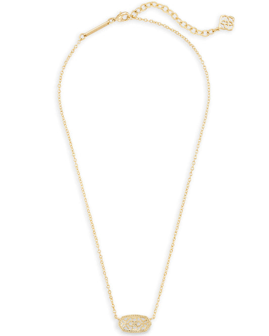 BOUTIQUE KENDRA SCOTT ELISA SHORT PENDANT NECKLACE GOLD FILIGREE METAL 2