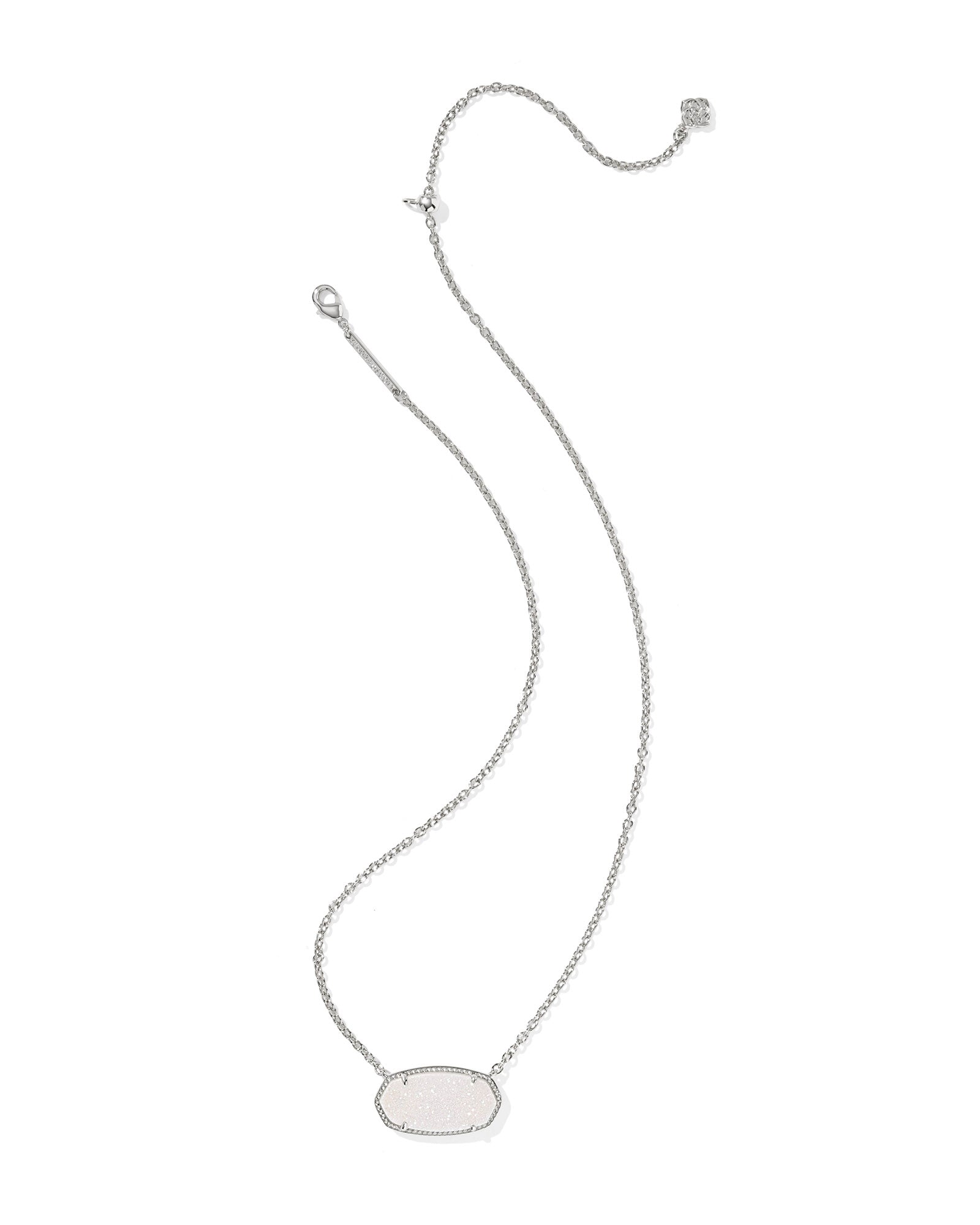 BOUTIQUE KENDRA SCOTT ELISA SILVER STATEMENT PENDANT NECKLACE IRIDESCENT DRUSY 2