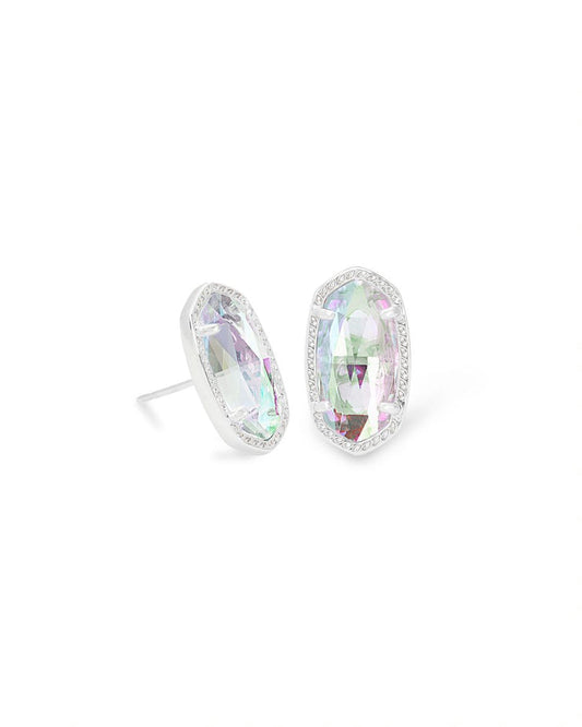 BOUTIQUE KENDRA SCOTT ELLIE SILVER STUD EARRINGS DICHROIC GLASS