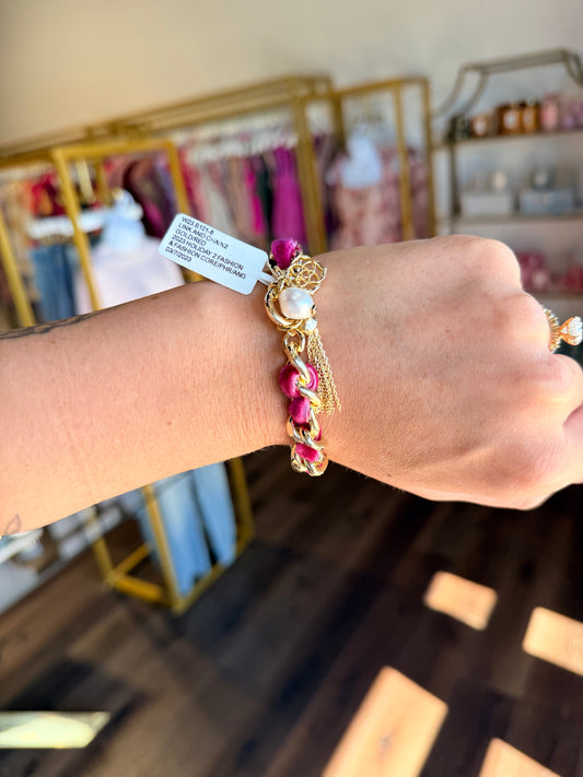 KENDRA SCOTT EVERLEIGH GOLD VELEVT CHAIN BRACELET 2