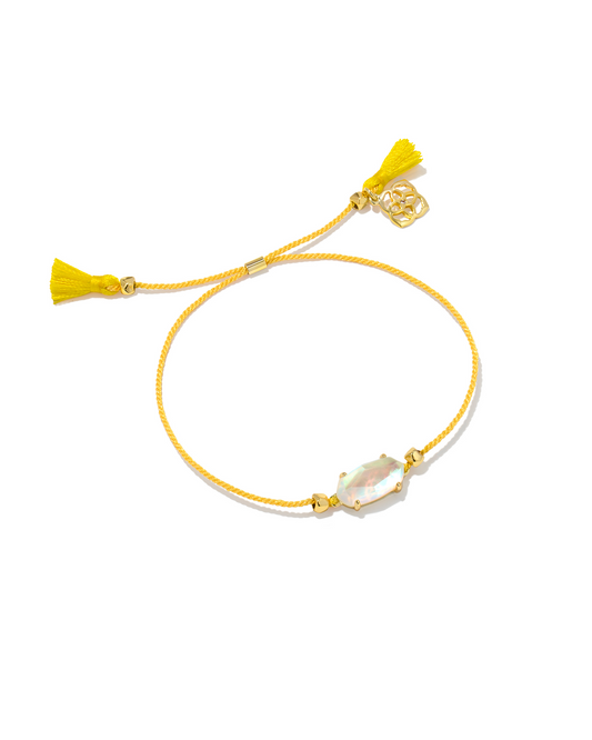 BOUTIQUE KENDRA SCOTT EVERLYNE CORD FRIENDSHIP BRACELET YELLOW DICHROIC GLASS