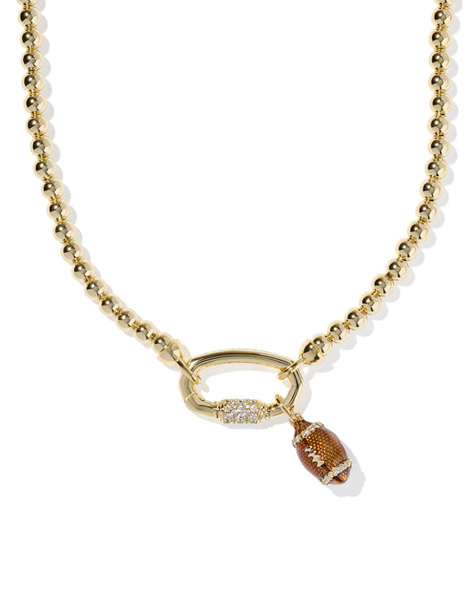 BOUTIQUE KENDRA SCOTT FOOTBALL GOLD METAL STRAND NECKLACE