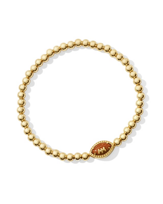BOUTIQUE KENDRA SCOTT FOOTBALL GOLD STRETCH BRACELET IN ORANGE GOLSTONE 
