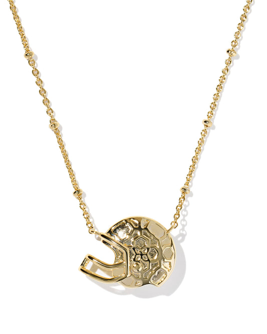 BOUTIQUE KENDRA SCOTT FOOTBALL HELMET SHORT PENDANT NECKLACE GOLD IVORY MOTHER OF PEARL 2