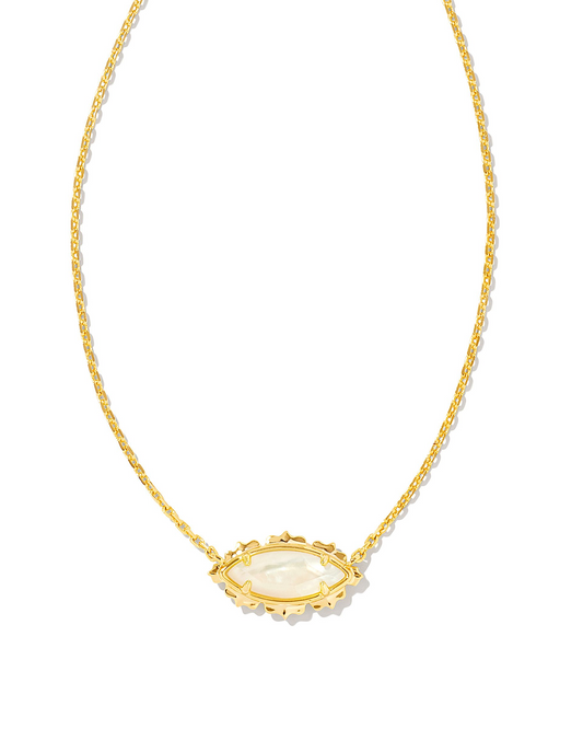 BOUTIQUE KENDRA SCOTT GENEVIEVE GOLD SHORT PENDANT NECKLACE IVORY MOTHER OF PEARL