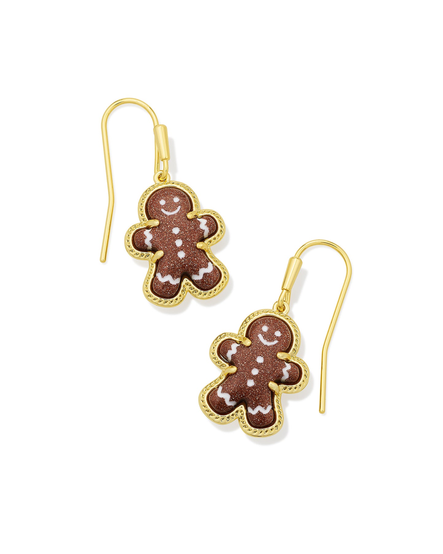 BOUTIQUE KENDRA SCOTT GINGERBREAD DROP EARRINGS GOLD BROWN GOLDSTONE