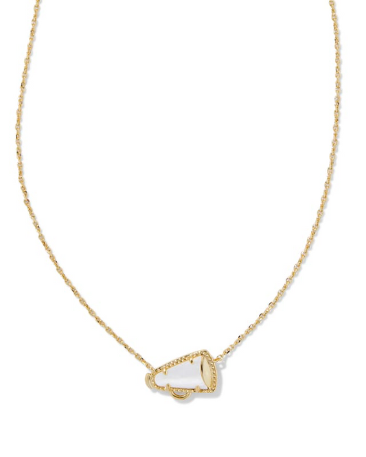BOUTIQUE KENDRA SCOTT GOLD CHEER PENDANT NECKLACE IVORY MOTHER OF PEARL 3