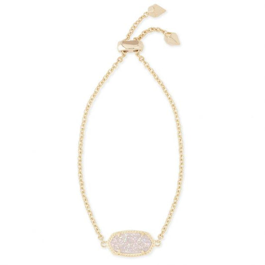 BOUTIQUE KENDRA SCOTT GOLD ELAINA ADJUSTABLE BRACELET IN IRIDESCENT DRUSY