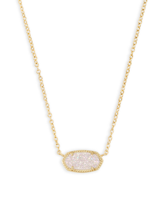 BOUTIQUE KENDRA SCOTT GOLD ELISA SHORT PENDANT NECKLACE IRIDESCENT DRUSY