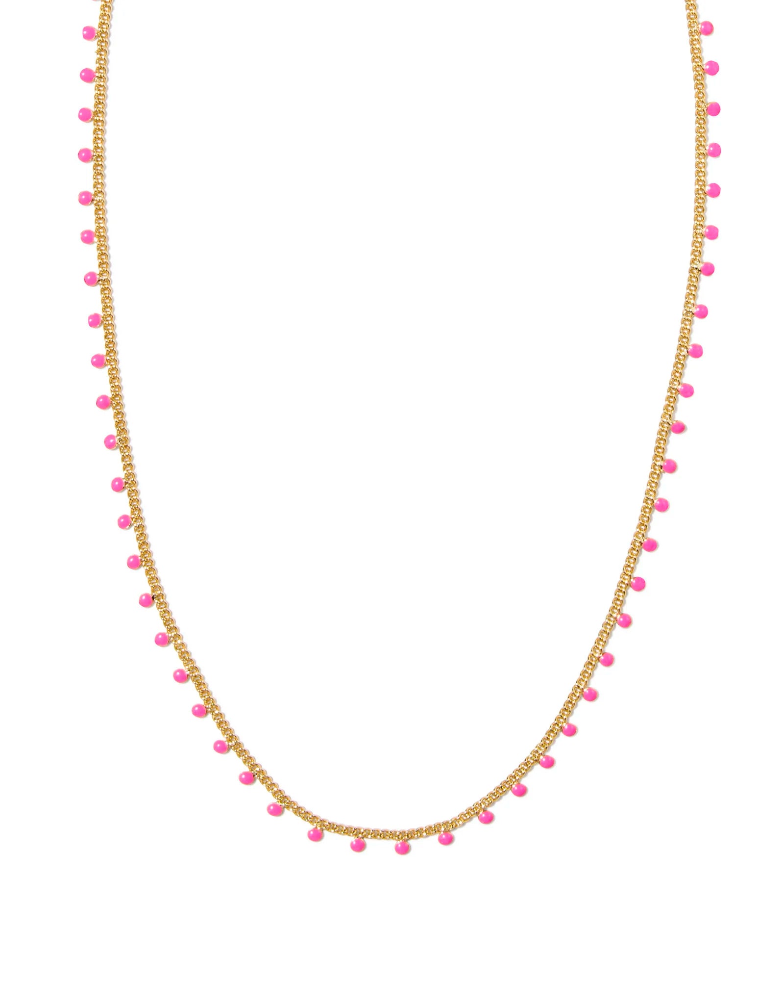BOUTIQUE KENDRA SCOTT GOLD KELSEY STRAND NECKLACE PINK ENAMEL