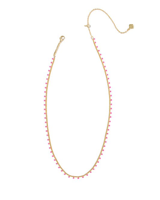 BOUTIQUE KENDRA SCOTT GOLD KELSEY STRAND NECKLACE PINK ENAMEL 2