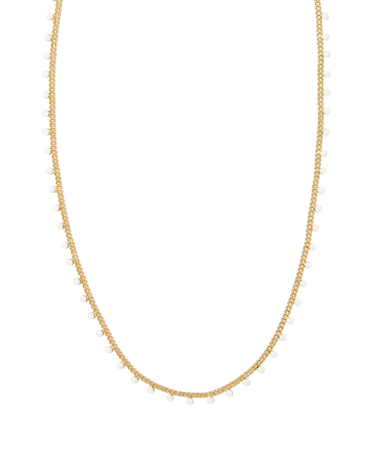BOUTIQUE KENDRA SCOTT GOLD KELSEY STRAND NECKLACE WHITE ENAMEL