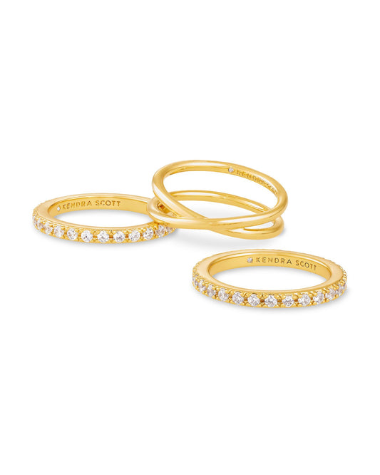 BOUTIQUE KENDRA SCOTT GOLD LIVY RING SET OF 3