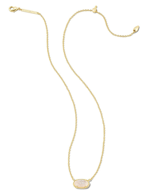 BOUTIQUE KENDRA SCOTT GRAYSON GOLD SHORT PENDANT NECKLACE IRIDESCENT DRUSY 2