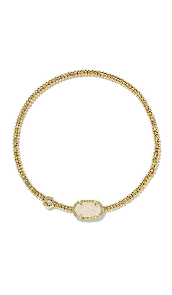 BOUTIQUE KENDRA SCOTT GRAYSON GOLD STRETCH BRACELET IRIDESCENT DRUSY