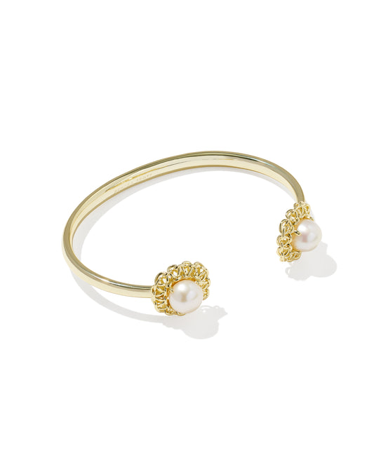 KENDRA SCOTT Gabriella Pearl Cuff Bracelet on white background