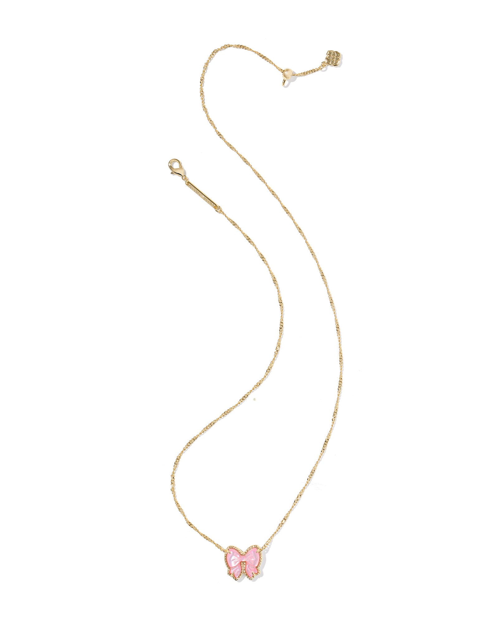 BOUTIQUE KENDRA SCOTT HALEY BOW SHORT PENDANT NECKLACE GOLD BLUSH MOTHER OF PEARL 2