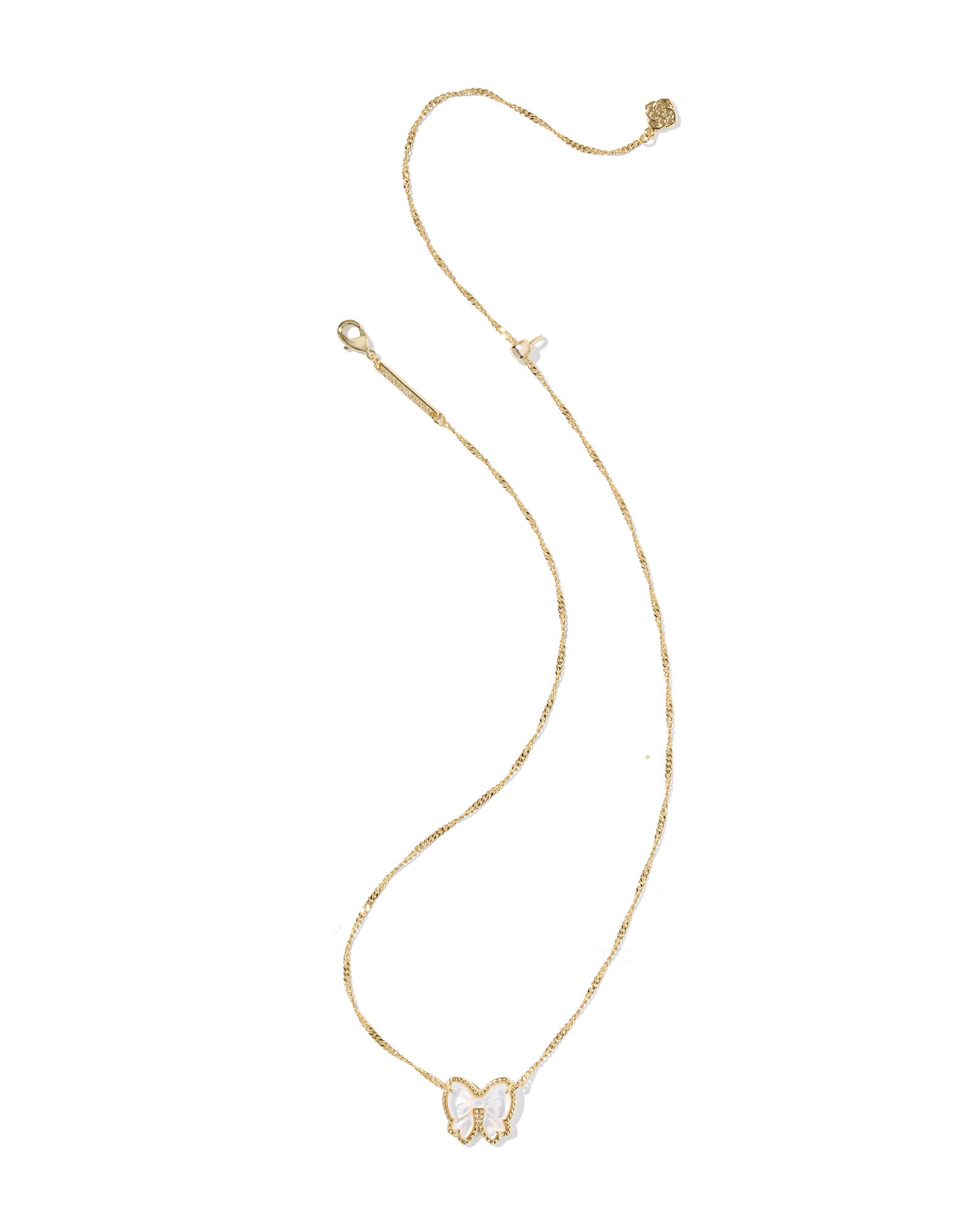 BOUTIQUE KENDRA SCOTT HALEY BOW SHORT PENDANT NECKLACE GOLD IVORY MOTHER OF PEARL 2