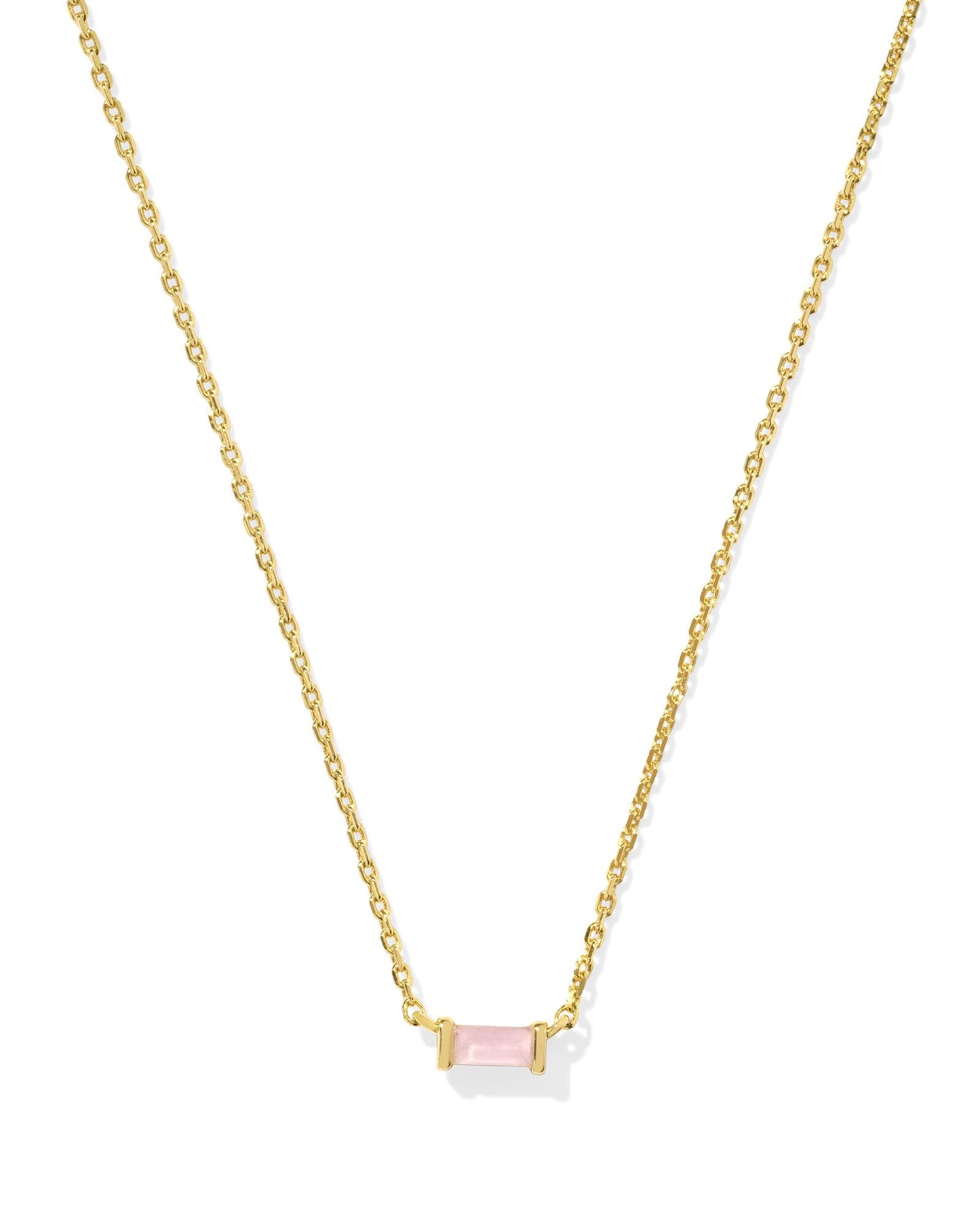BOUTIQUE KENDRA SCOTT JULIETTE GOLD PENDANT NECKLACE IN ROSE QUARTZ