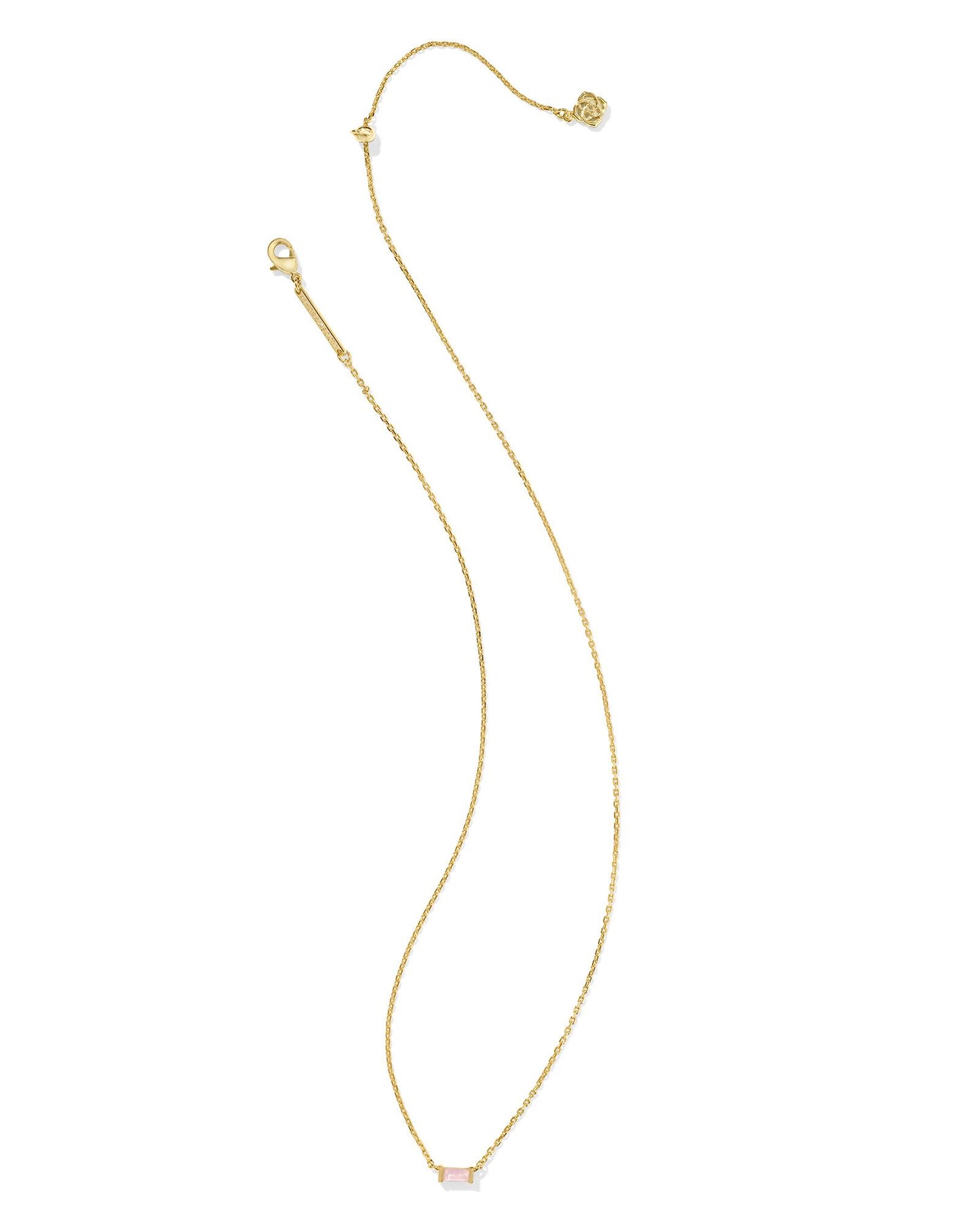 BOUTIQUE KENDRA SCOTT JULIETTE GOLD PENDANT NECKLACE IN ROSE QUARTZ 2